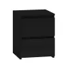 Naktinis staliukas Topeshop M2 CZERŃ, 2 stalčiai, juodas, 300×300×400 mm