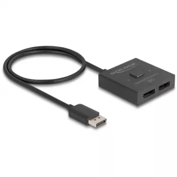 Delock vaizdo skirstytuvas / jungiklis 8K, dvipusis, 2x DisplayPort, stalinis (18906)