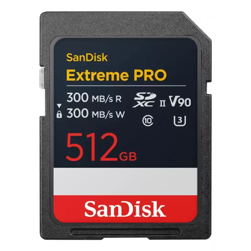 SanDisk Extreme Pro SDXC UHS-II atminties kortelė – 512 GB, V90 / U3 / 10 klasė