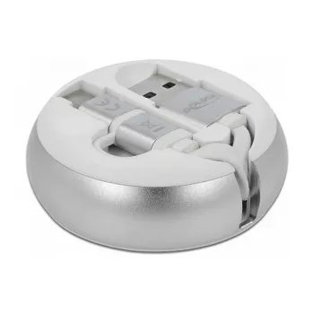 DeLOCK 85821 USB 2.0 2-in-1 Type-A į Micro-B ir USB-C™ ištraukiamas kabelis