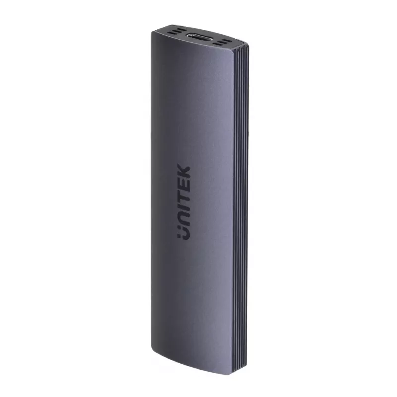 M.2 SSD korpusas Unitek uDrive pilkas — M.2 (2230/2242/2260/2280), NVMe/SATA III, USB-C 10 Gbit/s, aliuminis
