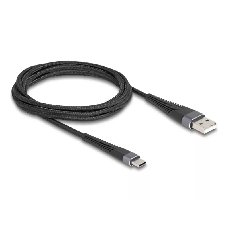 DeLOCK USB kabelis USB 2.0 2 m USB A USB C juodas 81122