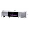 Spintelė televizoriui Cama Meble PAFOS EF su elektriniu židiniu 180×42×49 cm, balta matinė