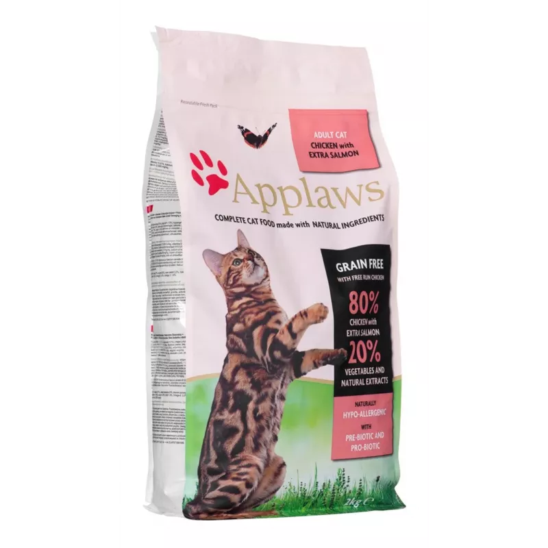 Sausas kačių maistas Applaws Adult Chicken & Salmon 2 kg – be grūdų, 36,5% baltymų, 16% riebalų