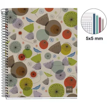 MIQUELRIUS College Notebook Eco Design 4 kvadratinis DIN A5 vidinis paraštė (A246399)