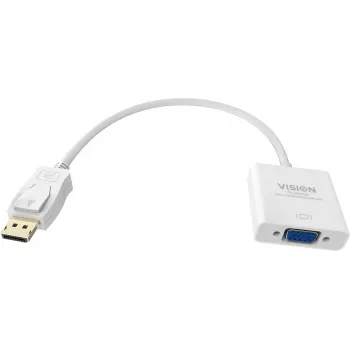 Vaizdo kabelio adapteris Vision TC-DPVGA 0,22 m VGA DisplayPort Baltas