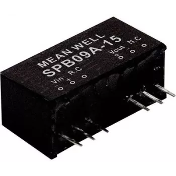 Maitinimo keitiklis / inverteris Mean Well SPB09C-15 – Įėjimas 36–75 V, Išėjimas 15 V, 9 W, RoHS, 24 mm gylis