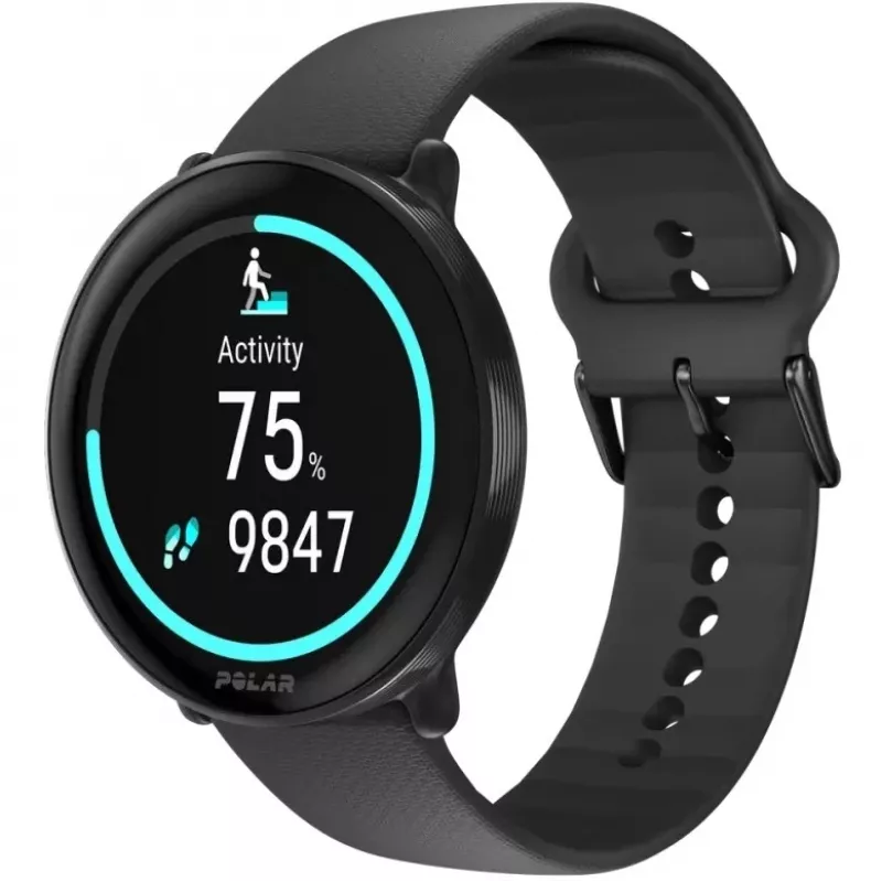 Polar Ignite 3 - Sportinis laikrodis su dirželiu - Silikoninis - Dirželio dydis: S/L - Ekranas 3,3 cm (1,28 inch) - 32 MB - Bluetooth - 35 g - Naktinė juoda (900106234)
