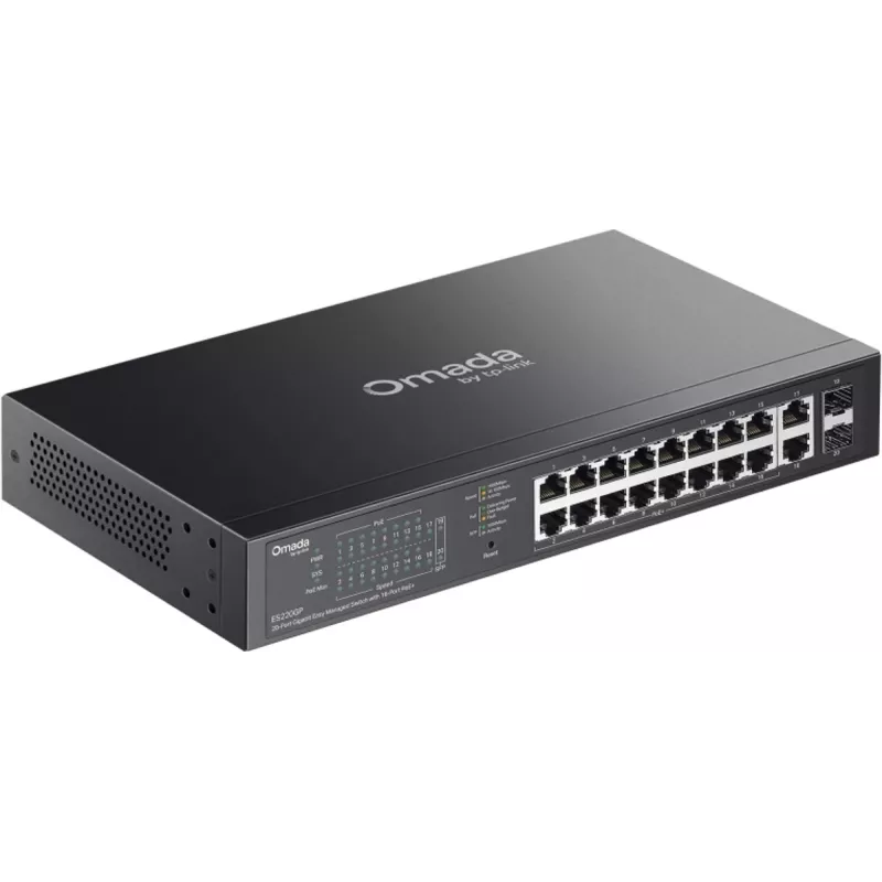 Tinklo jungiklis TP-LINK OMADA ES220GP valdomas 18x Gigabit (10/100/1000) su PoE+ palaikymu
