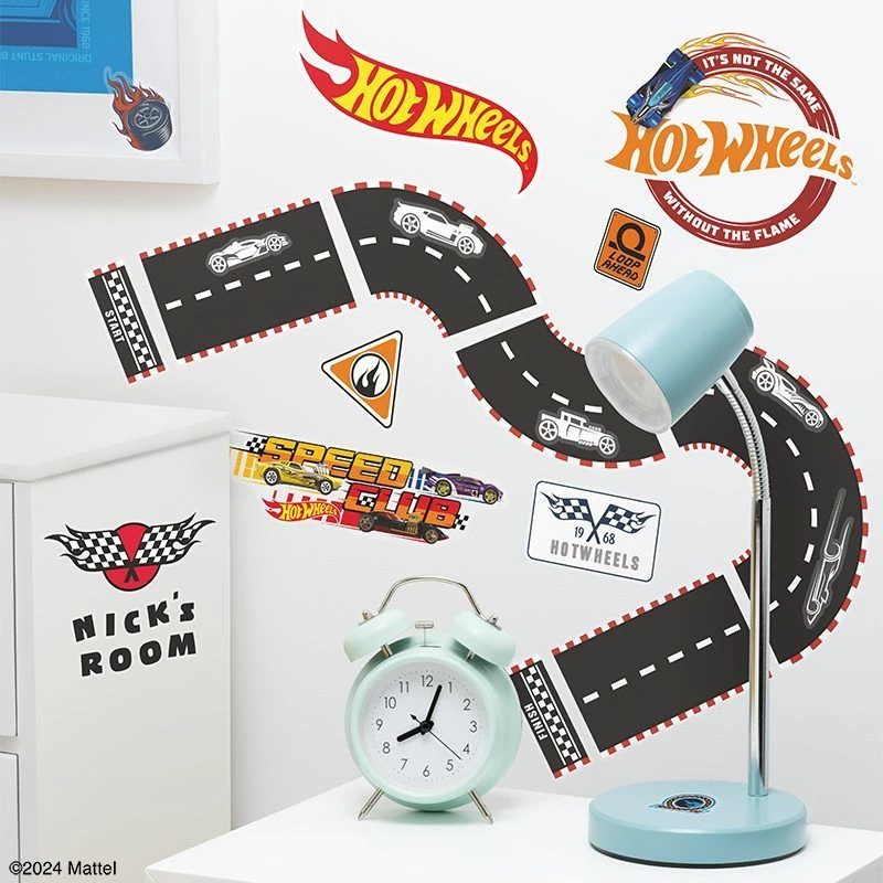 Sienos lipdukai Paladone Hot Wheels Personalisation PP13745HW – dekoratyviniai lipdukai vaikų kambariui
