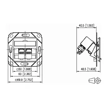 METZ CONNECT 130B12D21102-E – RJ-45 kištukas, 6a kategorija, -40…70 °C, balta, ABS/Zn, GHMT, CE