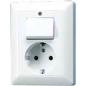 Kištukinis lizdas Jung AS 5576 U WW CEE 7/3, baltas, duroplastas, 250 V, 80,5×105 mm