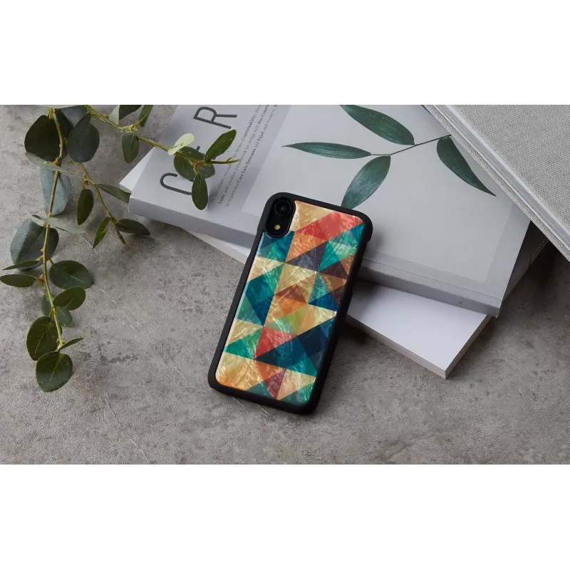 Mobiliojo telefono dėklas iKins iPhone XR — Mosaic Black apsauginis dangtelis