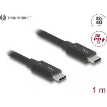DeLOCK Thunderbolt 4 laidas 40 Gbps PD 3.1 240 W 1 m juodas