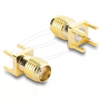 Adapteris SMA lizdas – SMA lizdas DELOCK 67411, auksuotas, 50 Ω, nuolatinė srovė – 6 GHz