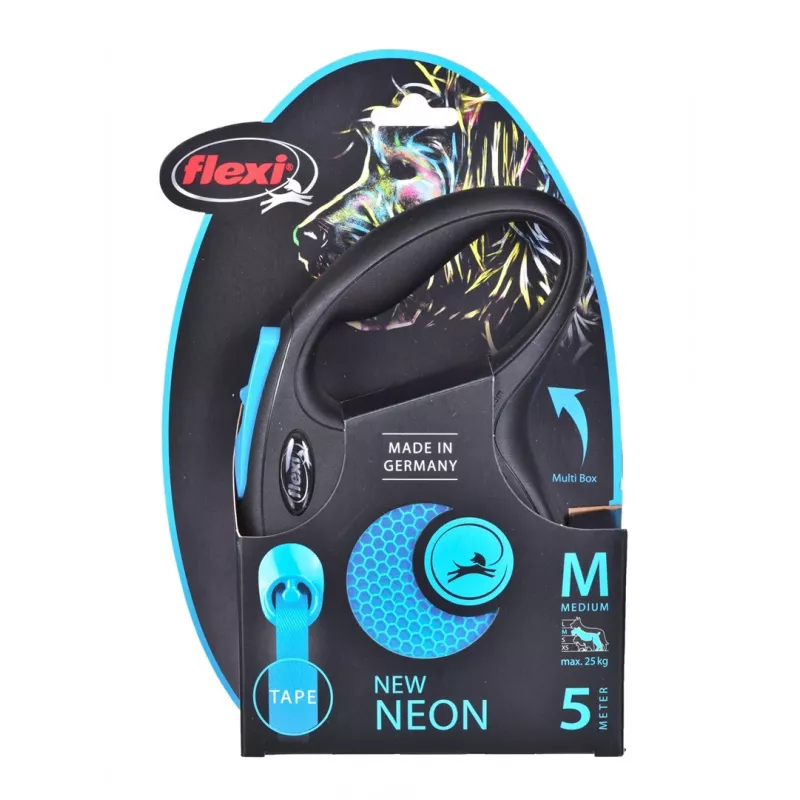 FLEXI New Neon M – ištraukiamas pavadėlis – 5 m