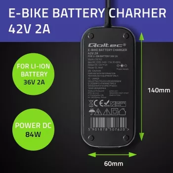 Kroviklis QOLTEC e-dviračiui Bosch 50762 36V/42V 2A