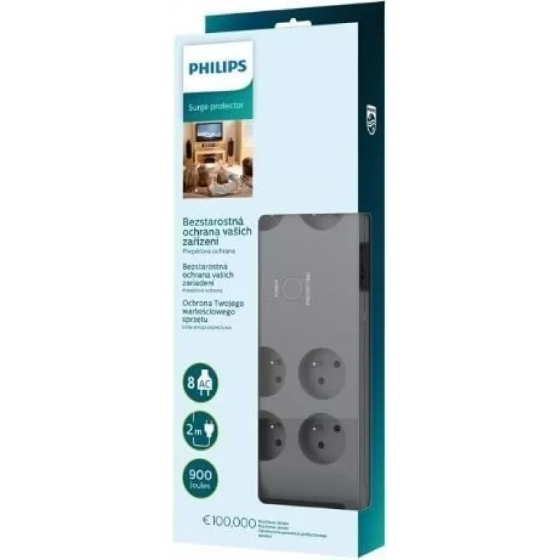 Apsauginis filtras Philips SPN3180A/60 — 8 lizdai, 2,0 m laidas
