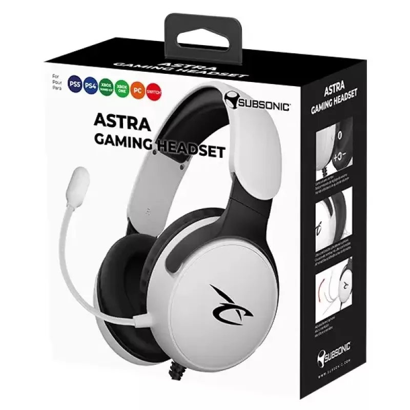 Subsonic Astra Gaming Headset White/Black SA5683-1 ausinės