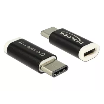 Delock USB adapteris, 24 kontaktų USB-C (kištukas) į Micro-USB B tipo (lizdas), USB 3.1, juodas (65678)