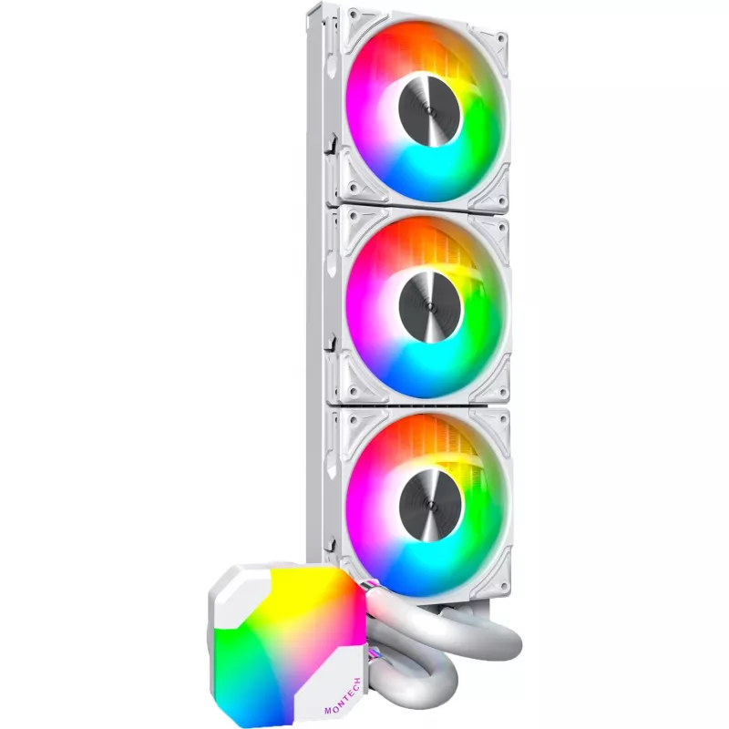 Radiatorius 360 mm Montech HyperFlow ARGB 360 White – 360 mm radiatoriaus agregatas skysčio aušinimui