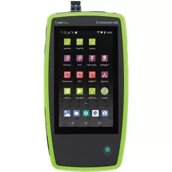 Tinklo testavimo įrenginys Fluke Networks EtherScope nXG EXG-300 – trijuostis Wi‑Fi (2.4/5/6 GHz), RJ-45, USB-A/C, maitinamas baterija, 5 colių LCD