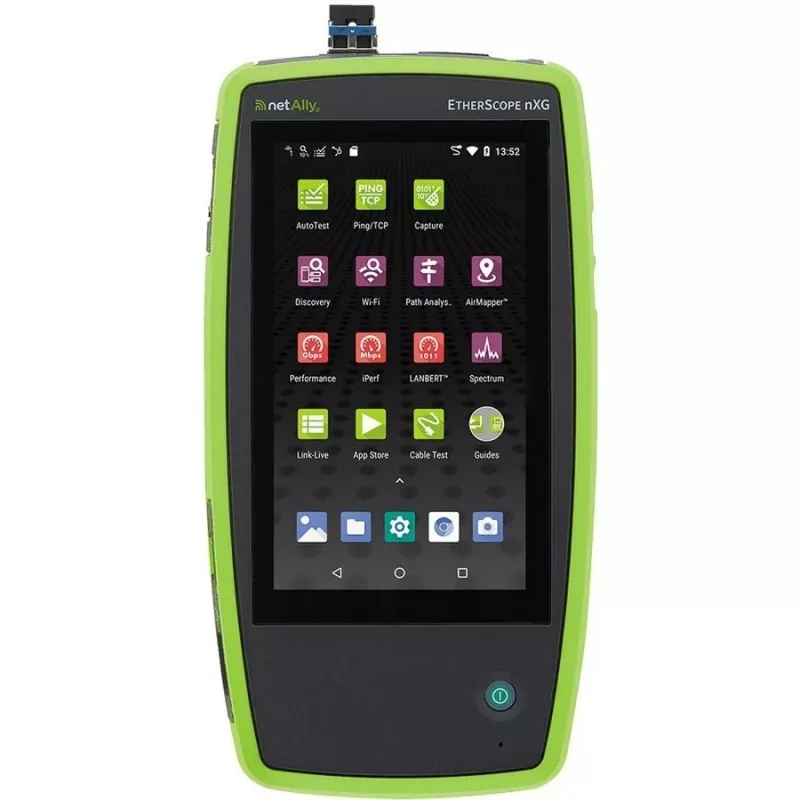 Tinklo testavimo įrenginys Fluke Networks EtherScope nXG EXG-300 – trijuostis Wi‑Fi (2.4/5/6 GHz), RJ-45, USB-A/C, maitinamas baterija, 5 colių LCD