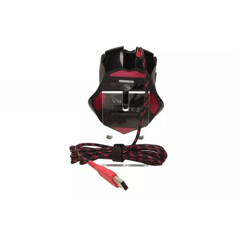 Žaidimų pelė A4Tech Bloody V8m — 3200 DPI, 8 mygtukai, V-Track optinis, USB Type-A, juoda