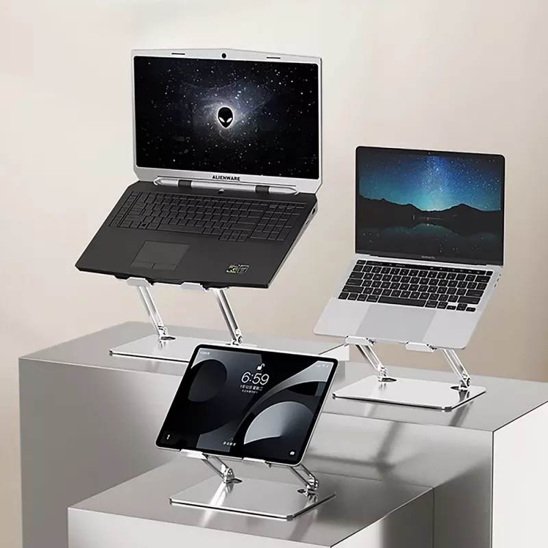 Nešiojamojo kompiuterio stovas MEDIA-TECH MT2661 – reguliuojamas aukštis, sulankstomas aliuminis, iki 17 colių