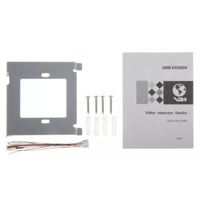 Vizualinis domofonas Hikvision DS-KH8350-TE1 7 colių IPS jutiklinis ekranas, PoE, SIP, MicroSD lizdas, 1024×600, aliumininis korpusas, juodas