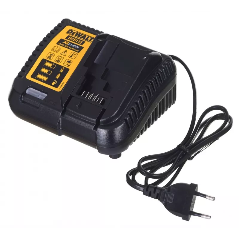 Belaidžių įrankių rinkinys DeWALT DCK2080P2T-QW – 18V Li-Ion 5Ah (2x), DCG405 šlifuoklis, gręžtuvas/suktuvas, M14 šlifavimo diskas, laikymo dėžė