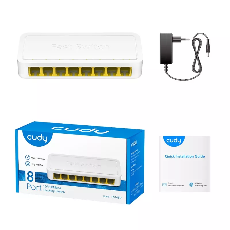 Cudy FS108D Fast Ethernet 10/100 tinklo jungiklis