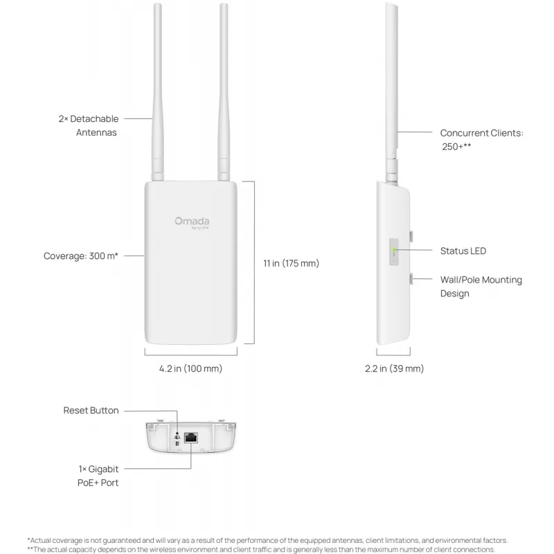 TP-Link Omada EAP603-Outdoor 1800 Mbit/s Baltas Power over Ethernet (PoE)