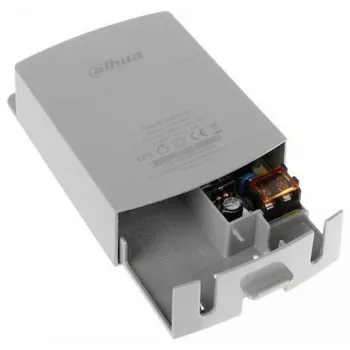 Maitinimo adapteris DAHUA PFM300 – kameroms, įėjimas 180–264V 50–60Hz, kompaktiškas 37×88×138mm, pilkas