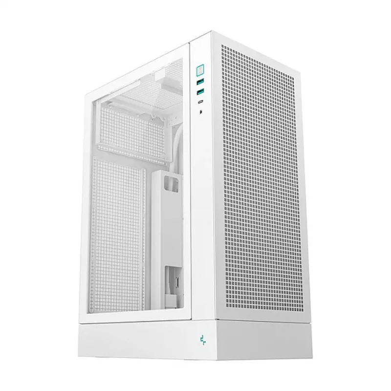 Korpusas DeepCool CH170 PLUS WH Midi Tower baltas, grūdintas stiklas, micro ATX/mini-ITX