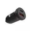Automobilinis kroviklis FIXED FIXCC20N-CU-BK — USB-C ir USB-A prievadai, 20W galia, kompaktiškas