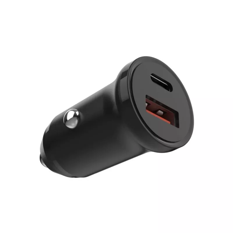 Automobilinis kroviklis FIXED FIXCC20N-CU-BK — USB-C ir USB-A prievadai, 20W galia, kompaktiškas