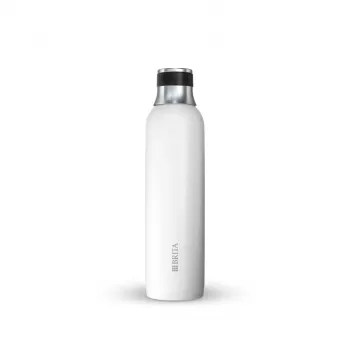 Gazuotas butelis BRITA 1046738 gazuoto vandens gaminimui, nerūdijantis plienas, 650 ml, 77 mm Ø, 278 mm aukštis