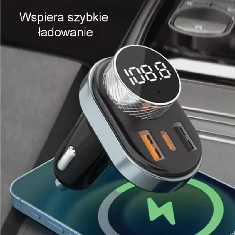 Laisvų rankų rinkinys Awei C-843 Bluetooth 5.0 su FM siųstuvu, USB ir USB-C jungtimis
