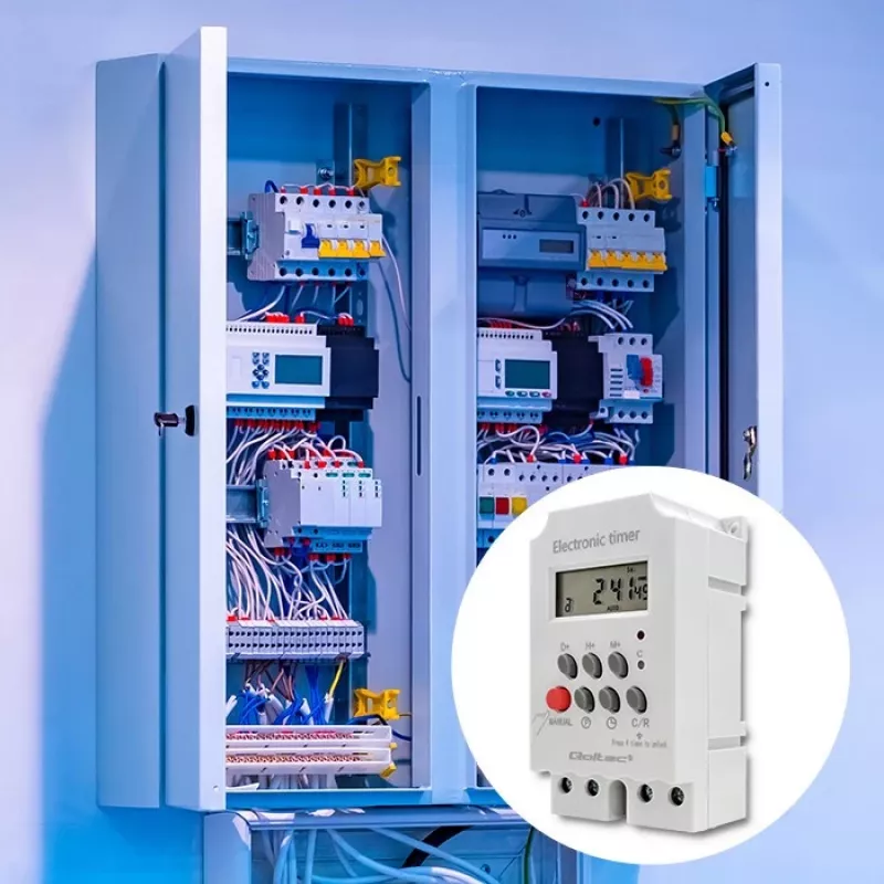 Elektroninis laikmatis DIN bėgiui QOLTEC PC0629 — 24V maitinimas, 16A išėjimas