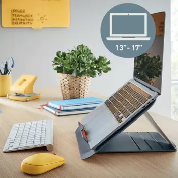 Leitz Ergo Cosy reguliuojamas nešiojamojo kompiuterio stovas, 80 % perdirbto plastiko