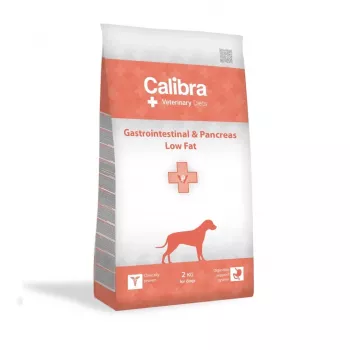 Sausas šunų ėdalas Calibra Veterinary Diets Gastrointestinal & Pancreas Low Fat – lašiša, 2 kg, 26% baltymų, 8% riebalų, be glitimo ir sojos