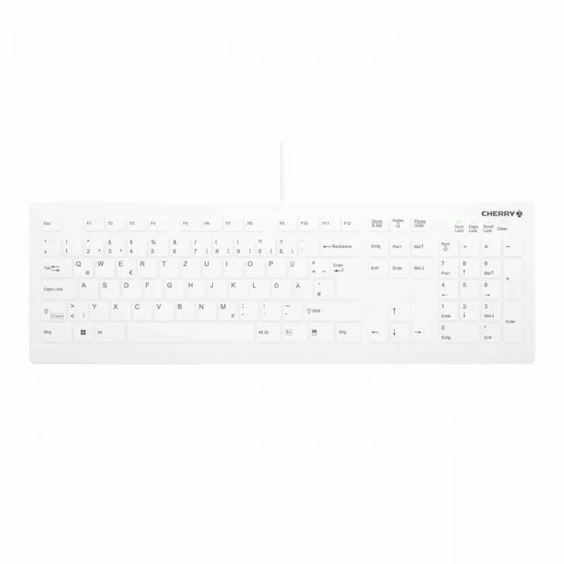 Contour Design Active Key Contour QuickClean Medicininė klaviatūra IP68 pilno dydžio laidinė balta DE C8112