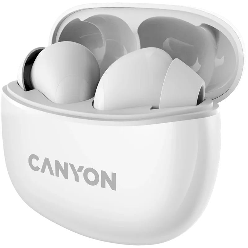 Canyon TWS-5 belaidžiai ausinukai su mikrofonu, BT V5.3, 20Hz-20kHz, 40mAh*2+500mAh, Type-C