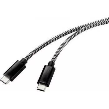 Renkforce USB 2.0 jungiamasis laidas [1x USB 2.0 kištukas C – 1x USB 2.0 kištukas C] 3,00 m juoda/balta (RF-4598412)