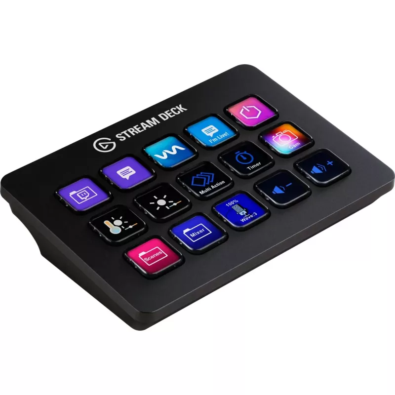 Elgato Stream Deck MK.2 15 klavišų USB užduočių valdymo pultas su klasikiniais klavišais, juodas