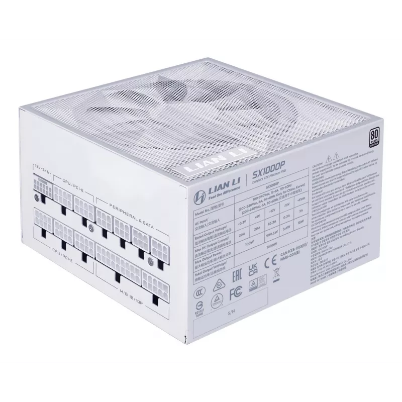 Maitinimo blokas Lian Li SX Series 80 PLUS Platinum pilnai modulinis PCIe 5.1 ATX 3.1 1000 W
