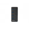Natec Mantis 2 NHU-1557 USB 3.0 skirstytuvas 4 prievadų, USB Type-B įvestis, įjungimo/išjungimo mygtukai, maitinimo blokas, juodas