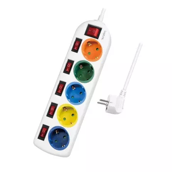 Ilgintuvas LogiLink LPS258 1,5 m 5 AC lizdų vidaus naudojimui baltas