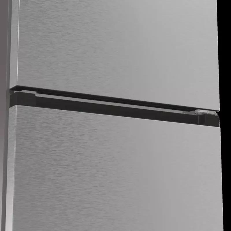 Šaldytuvas su šaldikliu Gorenje NRB620E61X4WFE, laisvai pastatomas, nerūdijantis plienas, bendras tūris 413 L, šaldiklis apačioje 130 L, NoFrost, LED ekranas